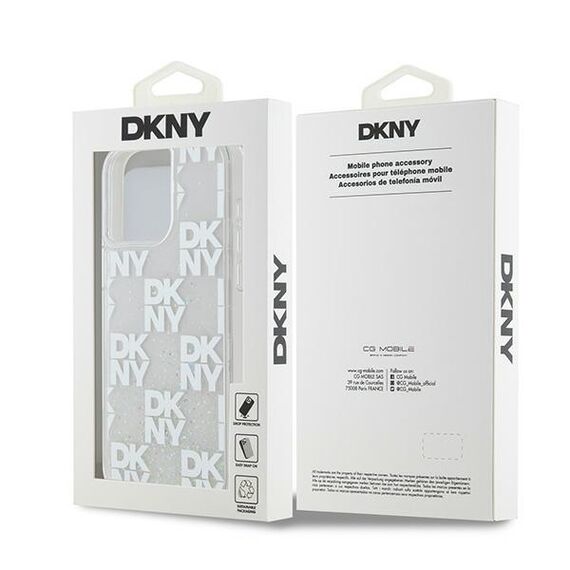 DKNY Liquid Glitter Multilogo case for iPhone 15 Pro Max - white - Apple Cases - Cases - Techbox