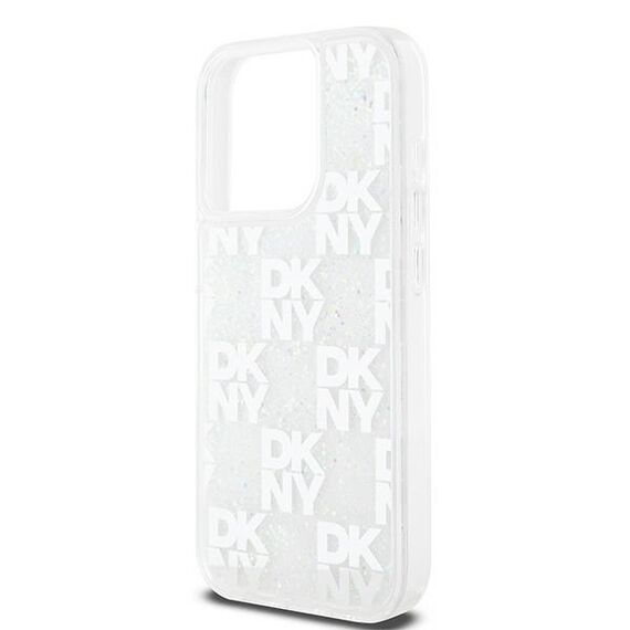 DKNY Liquid Glitter Multilogo case for iPhone 15 Pro - white | Techbox