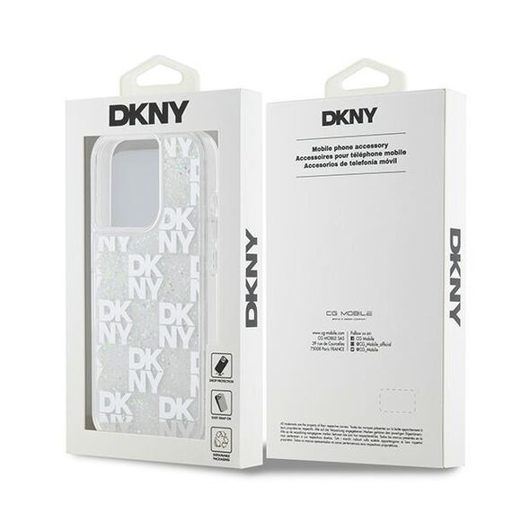 DKNY Liquid Glitter Multilogo case for iPhone 15 Pro - white | Techbox