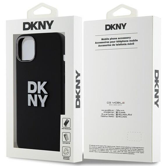 DKNY Liquid Silicone Metal Logo case for iPhone 15 Plus / 14 Plus - black | Techbox