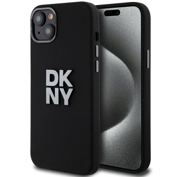 DKNY Liquid Silicone Metal Logo iPhone 15/14/13 Case - Black - Uncategorized Cases (2) - Cases - Techbox