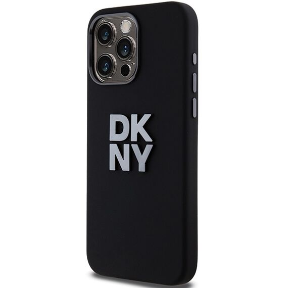 DKNY Liquid Silicone Metal Logo iPhone 15 Pro Case - Black | Techbox