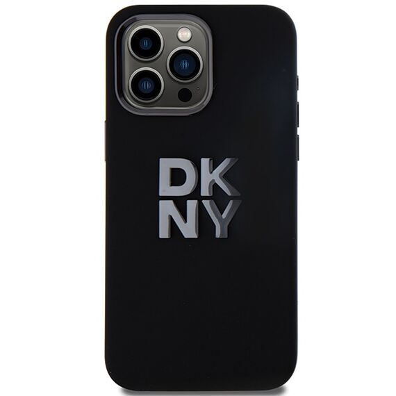DKNY Liquid Silicone Metal Logo iPhone 15 Pro Case - Black | Techbox