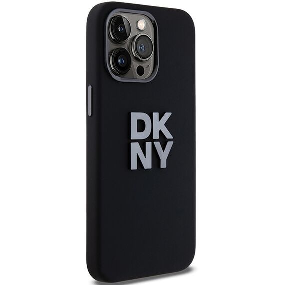 DKNY Liquid Silicone Metal Logo iPhone 15 Pro Case - Black | Techbox