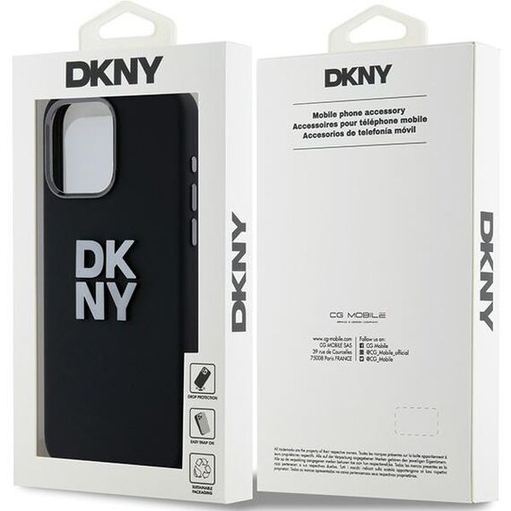 DKNY Liquid Silicone Metal Logo iPhone 15 Pro Case - Black | Techbox