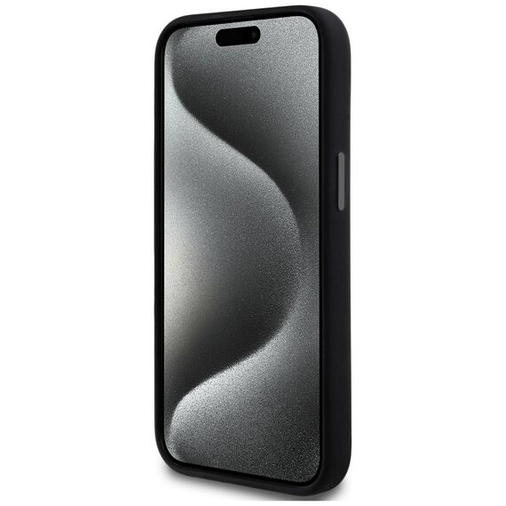 DKNY Liquid Silicone Small Metal Logo MagSafe Case for iPhone 14/15/13 - Black | Techbox