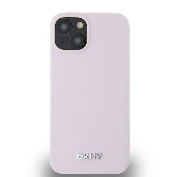 DKNY Liquid Silicone Small Metal Logo MagSafe Case for iPhone 14/15/13 - Pink | Techbox
