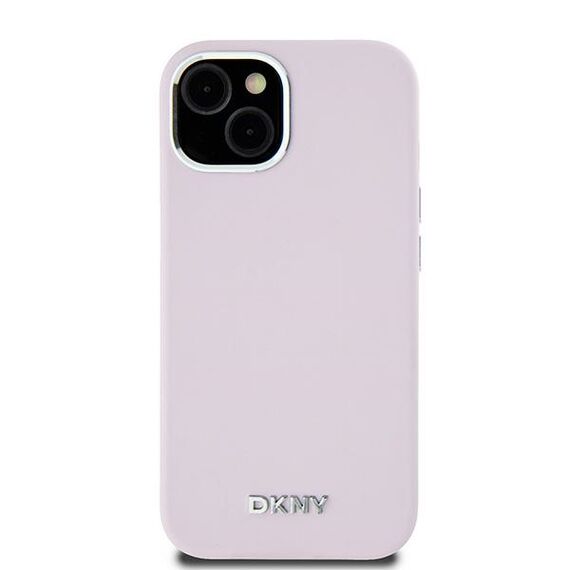 DKNY Liquid Silicone Small Metal Logo MagSafe Case for iPhone 15 Plus / 14 Plus - Pink | Techbox