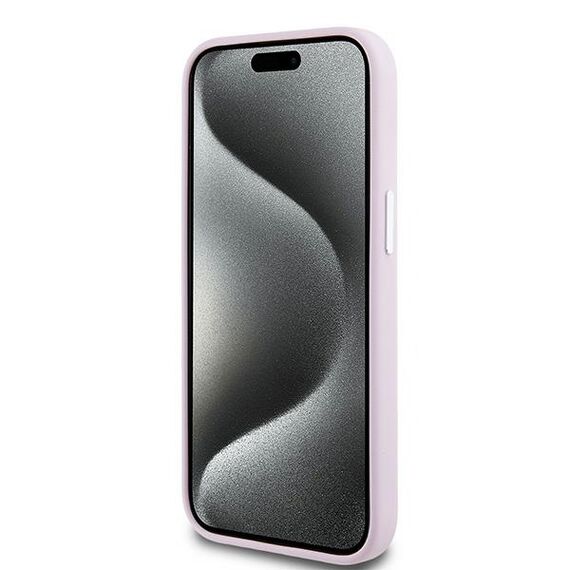 DKNY Liquid Silicone Small Metal Logo MagSafe Case for iPhone 15 Plus / 14 Plus - Pink | Techbox