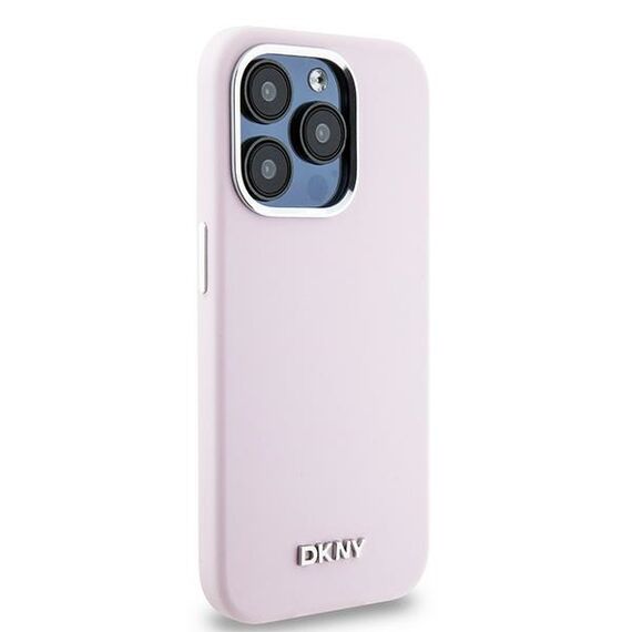DKNY Liquid Silicone Small Metal Logo MagSafe case for iPhone 15 Pro - pink | Techbox