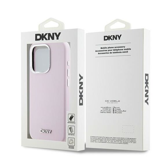 DKNY Liquid Silicone Small Metal Logo MagSafe case for iPhone 15 Pro - pink | Techbox