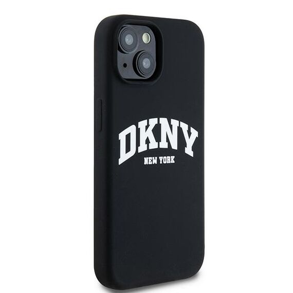DKNY Liquid Silicone White Printed Logo MagSafe Case for iPhone 14 / 15 / 13 - Black - Uncategorized Cases (2) - Cases - Techbox