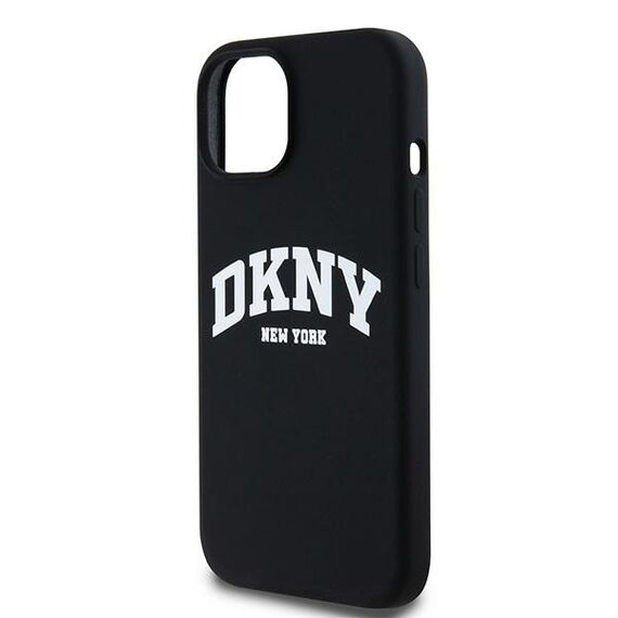 DKNY Liquid Silicone White Printed Logo MagSafe Case for iPhone 14 / 15 / 13 - Black - Uncategorized Cases (2) - Cases - Techbox