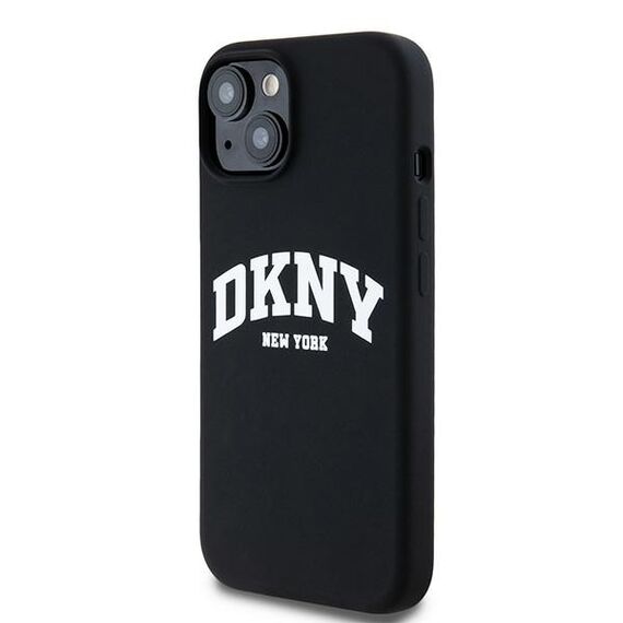 DKNY Liquid Silicone White Printed Logo MagSafe Case for iPhone 15 / 14 / 13 - Black - Uncategorized Cases (2) - Cases - Techbox