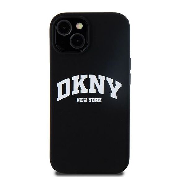 DKNY Liquid Silicone White Printed Logo MagSafe Case for iPhone 15 / 14 / 13 - Black - Uncategorized Cases (2) - Cases - Techbox