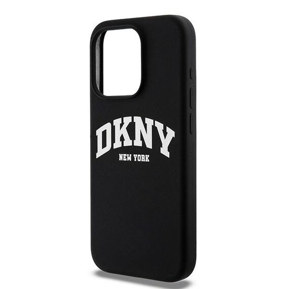 DKNY Liquid Silicone White Printed Logo MagSafe iPhone 15 Pro Case - Black | Techbox