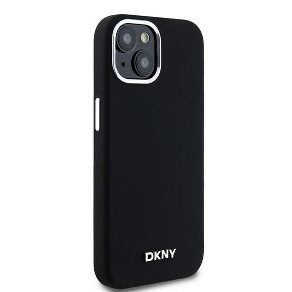 Etui DKNY Liquid Silicone Small Metal Logo MagSafe na iPhone 15 / 14 / 13 - czarne | Techbox