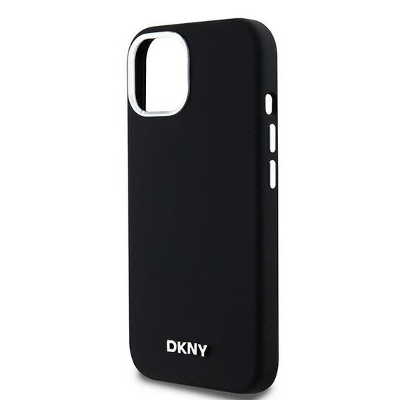 Etui DKNY Liquid Silicone Small Metal Logo MagSafe na iPhone 15 / 14 / 13 - czarne | Techbox