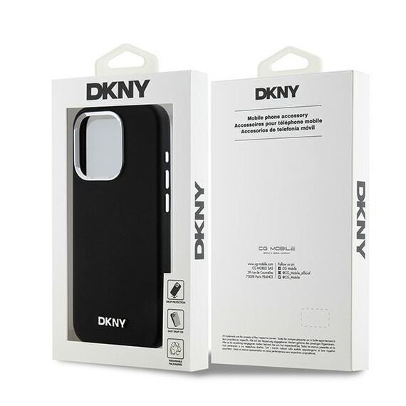 Etui DKNY Liquid Silicone Small Metal Logo MagSafe na iPhone 15 Pro - czarne - Uncategorized Cases (2) - Cases - Techbox