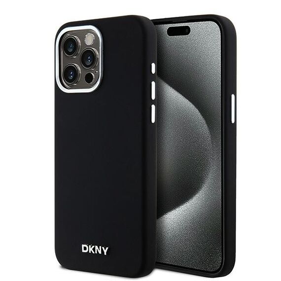 Etui DKNY Liquid Silicone Small Metal Logo MagSafe na iPhone 15 Pro Max - czarne - Uncategorized Cases (2) - Cases - Techbox