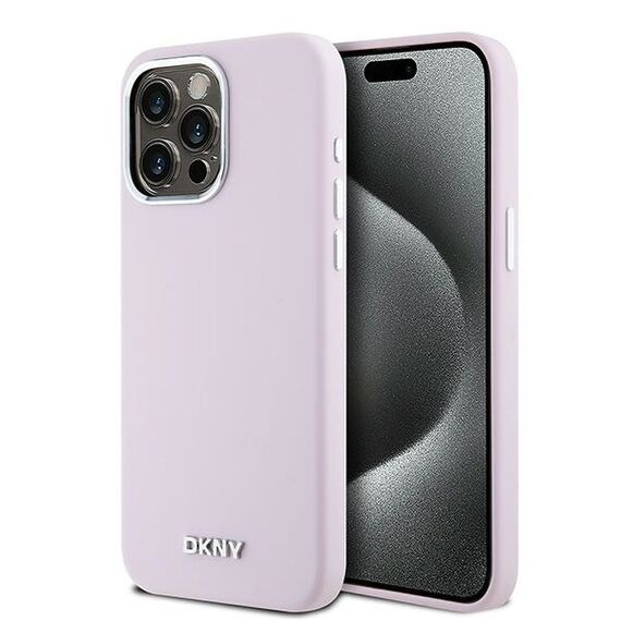 Etui DKNY Liquid Silicone Small Metal Logo MagSafe na iPhone 15 Pro Max - różowe - Uncategorized Cases (2) - Cases - Techbox