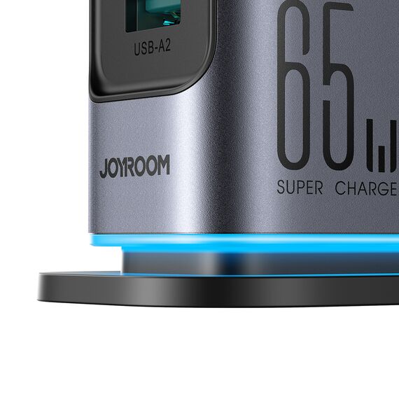Joyroom JR-TCM02 Multiport GaN Charger 65W EU 4x USB-C 2x USB-A - Dark Gray | Techbox