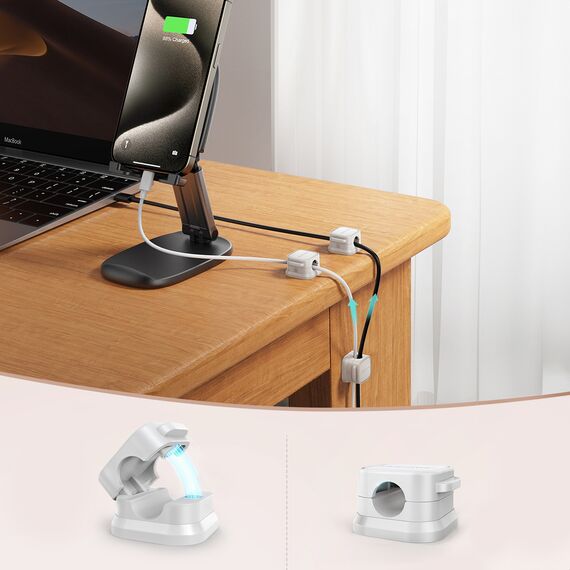 Joyroom JR-ZS368 magnetic cable organizer - white (6 pcs.) | Techbox