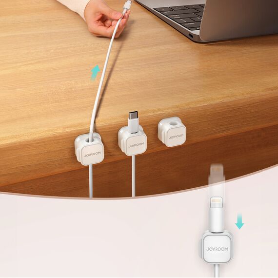 Joyroom JR-ZS368 magnetic cable organizer - white (6 pcs.) | Techbox