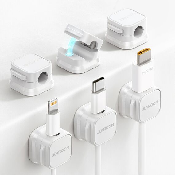 Joyroom JR-ZS368 magnetic cable organizer - white (6 pcs.) | Techbox