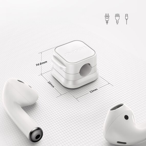 Joyroom JR-ZS368 magnetic cable organizer - white (6 pcs.) | Techbox