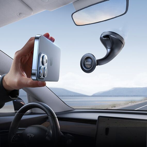 Joyroom JR-ZS406 magnetic car holder for windshield / cockpit - black - Smartphone Holders - Smartphones - Techbox