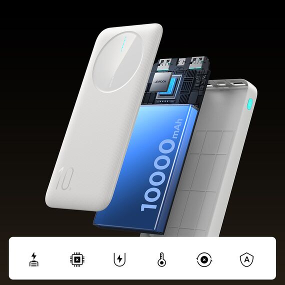 Powerbank Joyroom JR-PBF12 10000mAh 2.4A 2x USB-A 1x USB-C - white | Techbox