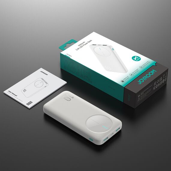 Powerbank Joyroom JR-PBF12 10000mAh 2.4A 2x USB-A 1x USB-C - white | Techbox