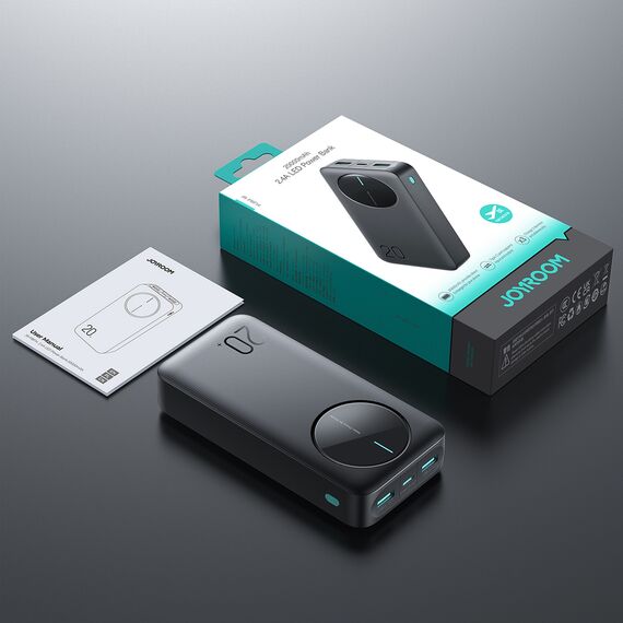 Powerbank Joyroom JR-PBF14 20000mAh 2.4A 2x USB-A 1x USB-C - black | Techbox