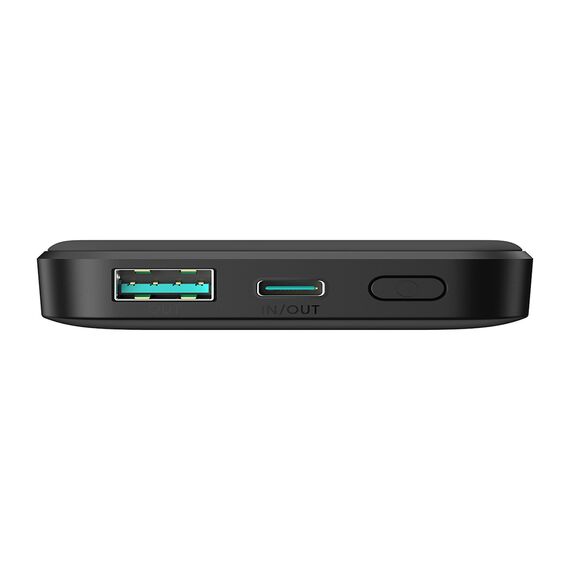 Powerbank Joyroom JR-W020 Mini 5000mAh USB-A USB-C inductive 20W - black + USB-C / USB-C cable | Techbox