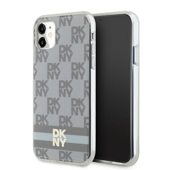 DKNY IML Checkered Mono Pattern &amp; Printed Stripes MagSafe case for iPhone 11 / Xr - beige - Uncategorized Cases (2) - Cases - Techbox