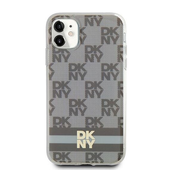 DKNY IML Checkered Mono Pattern &amp; Printed Stripes MagSafe case for iPhone 11 / Xr - beige - Uncategorized Cases (2) - Cases - Techbox