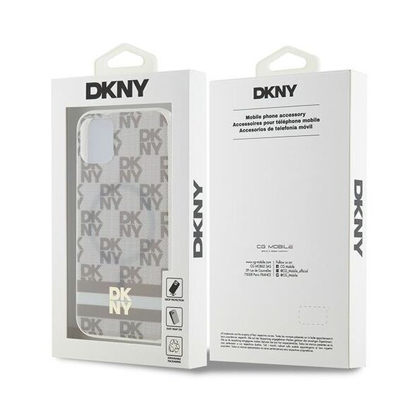 DKNY IML Checkered Mono Pattern &amp; Printed Stripes MagSafe case for iPhone 11 / Xr - beige - Uncategorized Cases (2) - Cases - Techbox