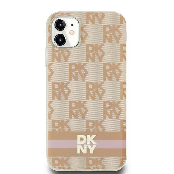DKNY IML Checkered Mono Pattern &amp; Printed Stripes MagSafe case for iPhone 11 / Xr - pink - Uncategorized Cases (2) - Cases - Techbox