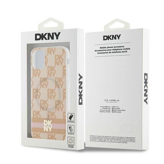 DKNY IML Checkered Mono Pattern &amp; Printed Stripes MagSafe case for iPhone 11 / Xr - pink - Uncategorized Cases (2) - Cases - Techbox
