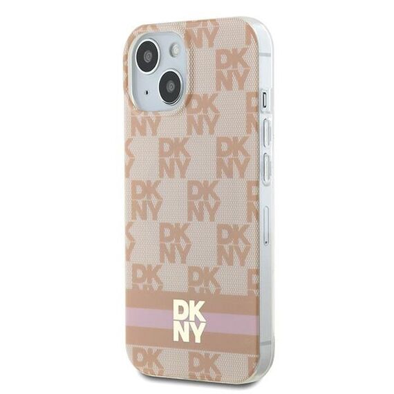 DKNY IML Checkered Mono Pattern &amp; Printed Stripes MagSafe case for iPhone 15 / 14 / 13 - pink | Techbox