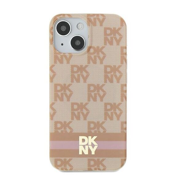 DKNY IML Checkered Mono Pattern &amp; Printed Stripes MagSafe case for iPhone 15 / 14 / 13 - pink | Techbox