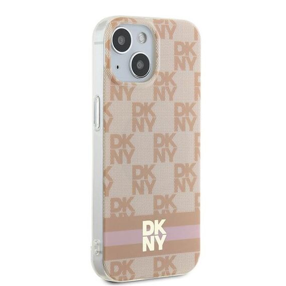 DKNY IML Checkered Mono Pattern &amp; Printed Stripes MagSafe case for iPhone 15 / 14 / 13 - pink | Techbox