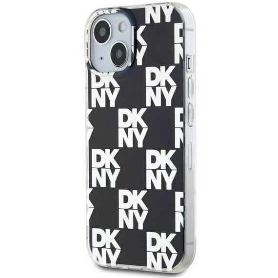 DKNY IML Checkered Mono Pattern case for iPhone 15 Plus / 14 Plus - black | Techbox