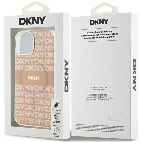 DKNY IML Mono &amp; Stripe MagSafe case for iPhone 15 / 14 / 13 - pink | Techbox