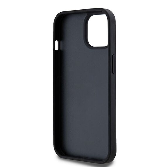 DKNY Leather Checkered Mono Pattern &amp; Printed Stripes Case for iPhone 15 Plus / 14 Plus - Black - Apple Cases - Cases - Techbox