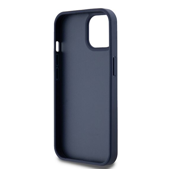 DKNY Leather Mono Stripe &amp; Metal Logo case for iPhone 15 / 14 / 13 - blue | Techbox