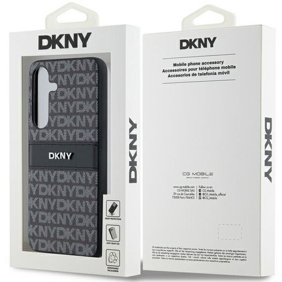 DKNY Leather Mono Stripe &amp; Metal Logo case for Samsung Galaxy S24+ - black - Samsung Cases - Cases - Techbox