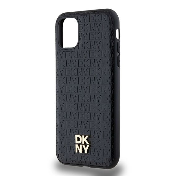 DKNY Leather Monogram Pattern Metal Logo MagSafe Case for iPhone 11 / Xr - Black - Uncategorized Cases (2) - Cases - Techbox