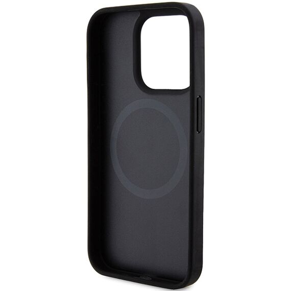 DKNY Leather Printed Pattern Metal Logo MagSafe Case for iPhone 15 Pro - Black | Techbox